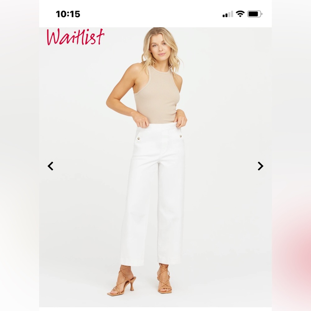 NWT Spanx Stretch Twill Cropped Wide Leg Pant